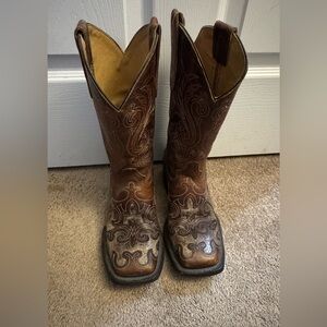 J.B. Dillon Tan Leather Moto Boots